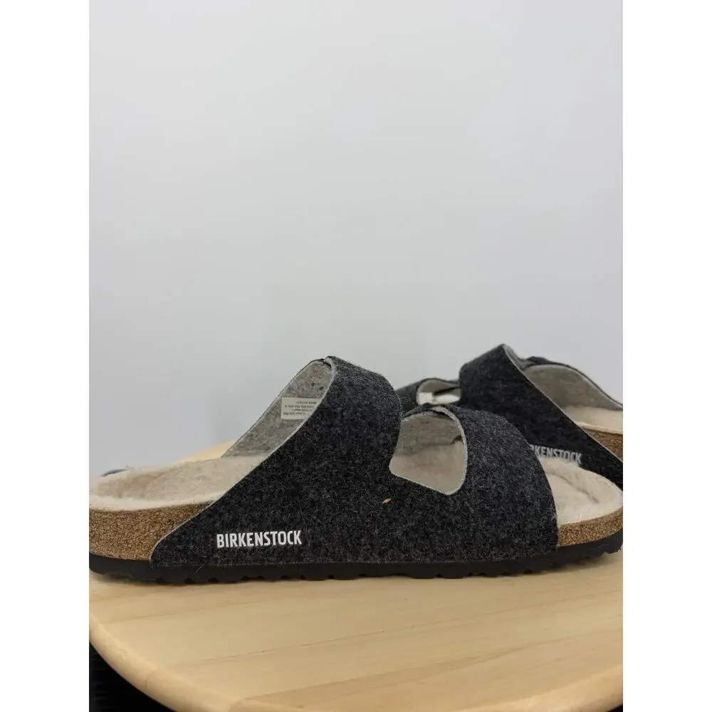 Birkenstock Arizona Rivet Wool Felt Doubleface Gray Sandals Mens 9 Ladies 11